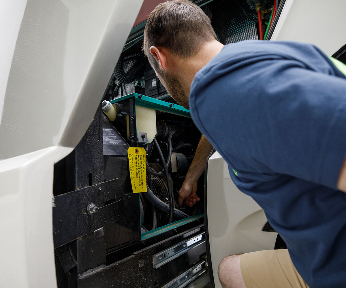 Brad working on an RV generator